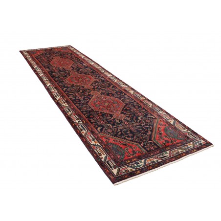 Tappeto Hamadan Persia grigio arancione 110x360