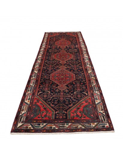 Tappeto Hamadan Persia grigio arancione 110x360