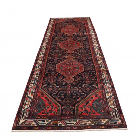 Tappeto Hamadan Persia grigio arancione 110x360