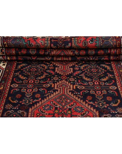 Tappeto Hamadan Persia grigio arancione 110x360