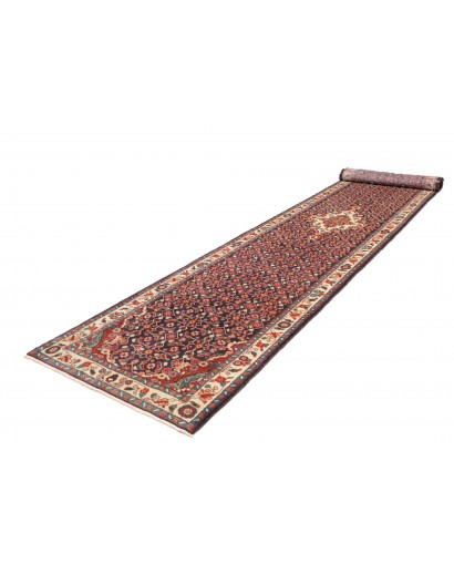 Tappeto Hamadan Persia grigio marrone 118x520
