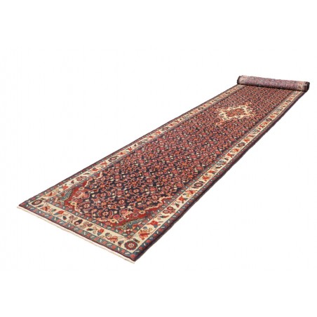 Tappeto Hamadan Persia grigio marrone 118x520