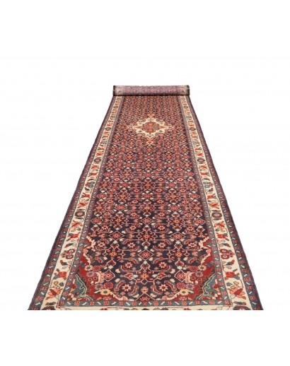 Tappeto Hamadan Persia grigio marrone 118x520