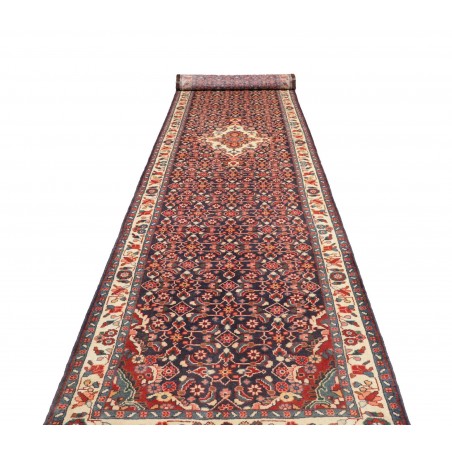 Tappeto Hamadan Persia grigio marrone 118x520