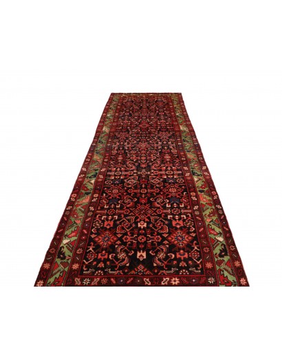 Tappeto Hamadan Persia marrone arancione 115x426