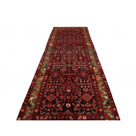 Tappeto Hamadan Persia marrone arancione 115x426