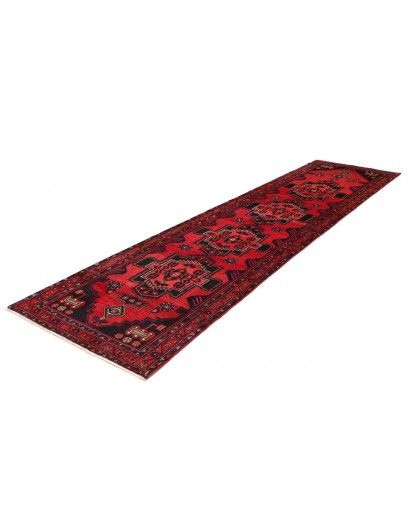 Tappeto Hamadan Persia grigio rosso 104x395