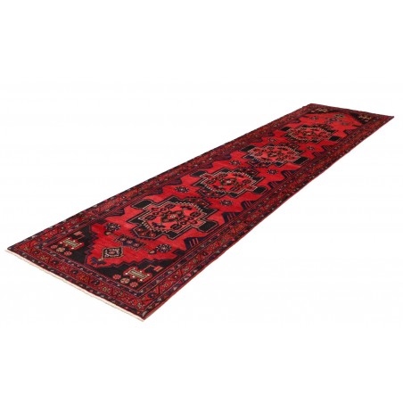 Tappeto Hamadan Persia grigio rosso 104x395