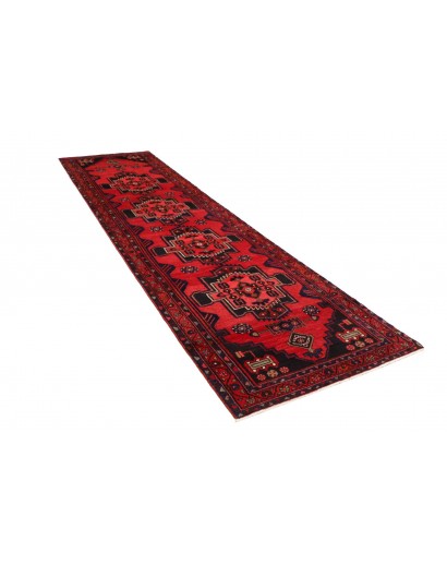 Tappeto Hamadan Persia grigio rosso 104x395