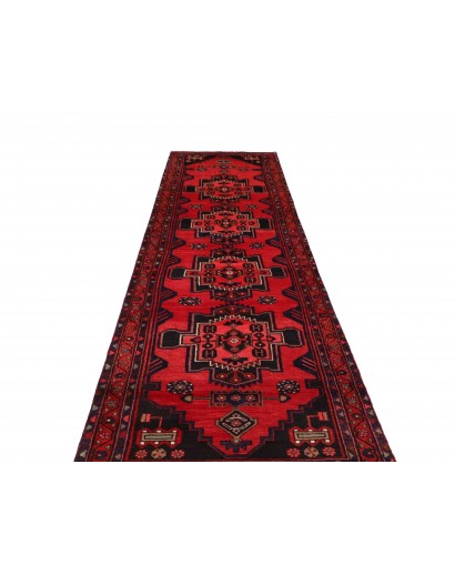 Tappeto Hamadan Persia grigio rosso 104x395
