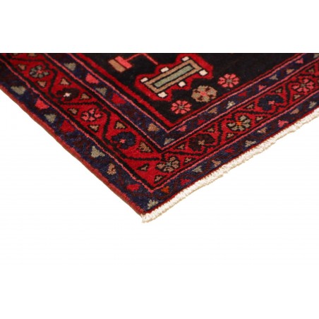 Tappeto Hamadan Persia grigio rosso 104x395