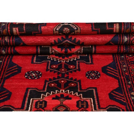 Tappeto Hamadan Persia grigio rosso 104x395