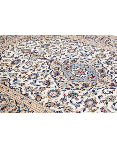 Tappeto Kashan Persia bianco grigio 200x295