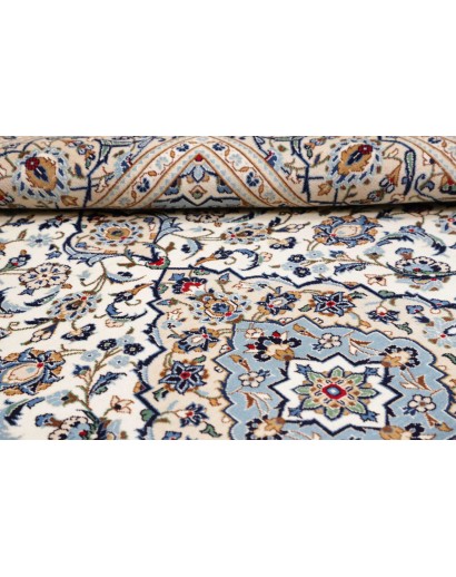Tappeto Kashan Persia bianco grigio 200x295
