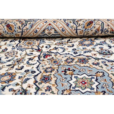 Tappeto Kashan Persia bianco grigio 200x295