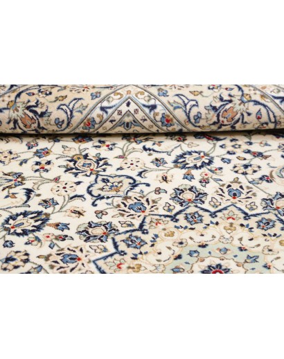 Tappeto Kashan Persia bianco grigio 200x295