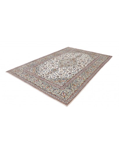 Tappeto Kashan Persia bianco grigio 195x287
