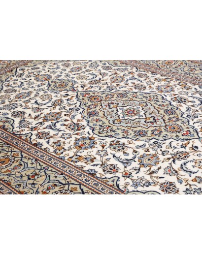 Tappeto Kashan Persia bianco grigio 195x287