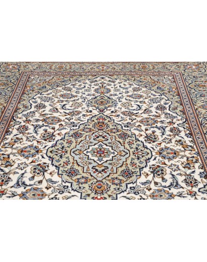Tappeto Kashan Persia bianco grigio 195x287