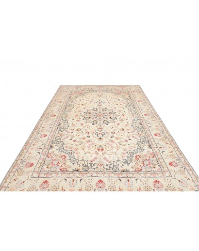 Tappeto Kashan Persia bianco grigio 195x300