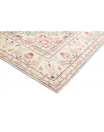 Tappeto Kashan Persia bianco grigio 195x300