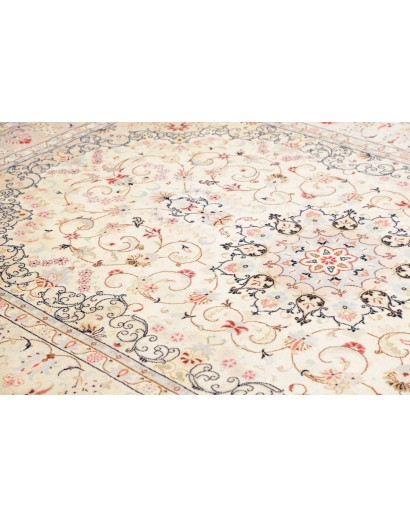 Tappeto Kashan Persia bianco grigio 195x300