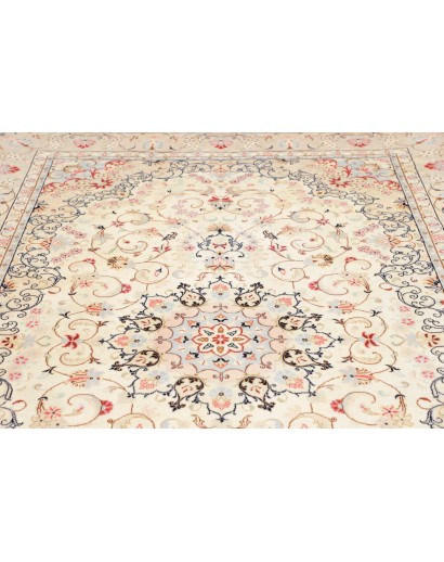 Tappeto Kashan Persia bianco grigio 195x300