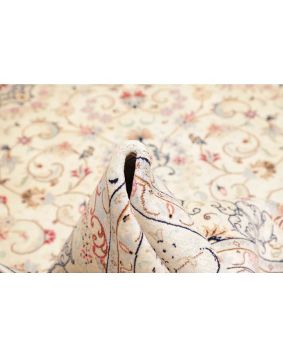 Tappeto Kashan Persia bianco grigio 195x300