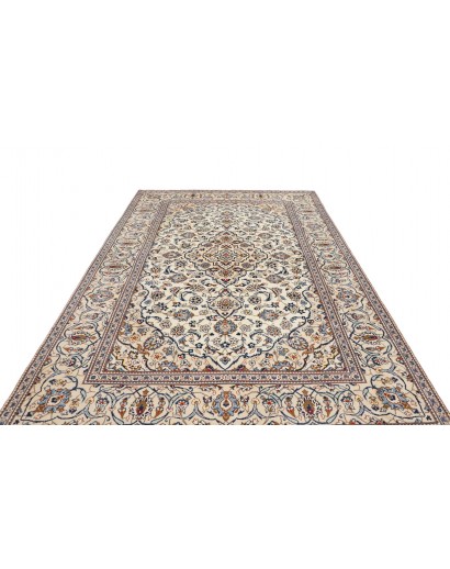 Tappeto Kashan Persia bianco azzurro 198x300