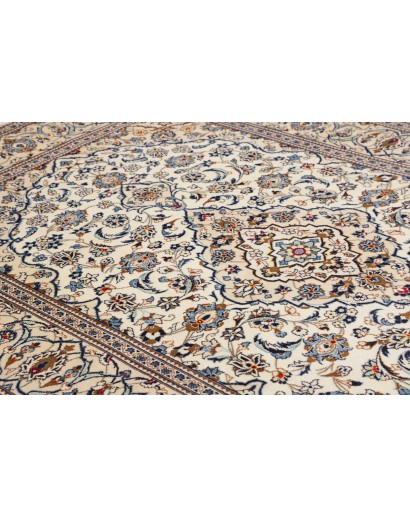 Tappeto Kashan Persia bianco azzurro 198x300