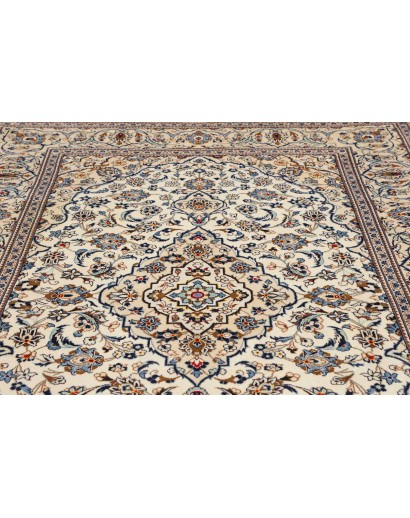 Tappeto Kashan Persia bianco azzurro 198x300