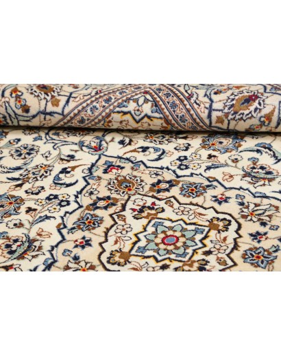 Tappeto Kashan Persia bianco azzurro 198x300