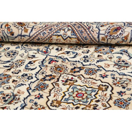 Tappeto Kashan Persia bianco azzurro 198x300