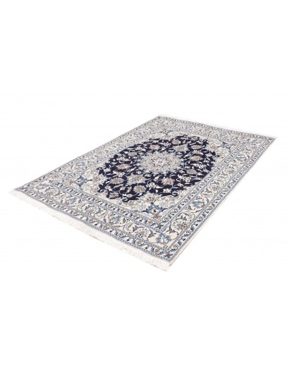Tappeto Nain Kashmar Persia bianco grigio 147x200