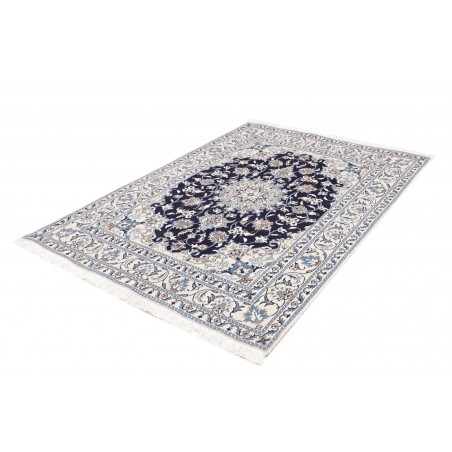 Tappeto Nain Kashmar Persia bianco grigio 147x200