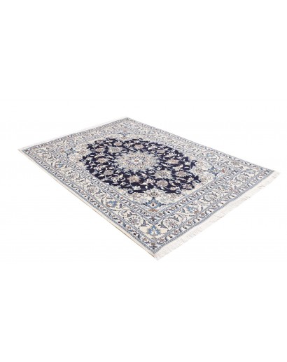 Tappeto Nain Kashmar Persia bianco grigio 147x200