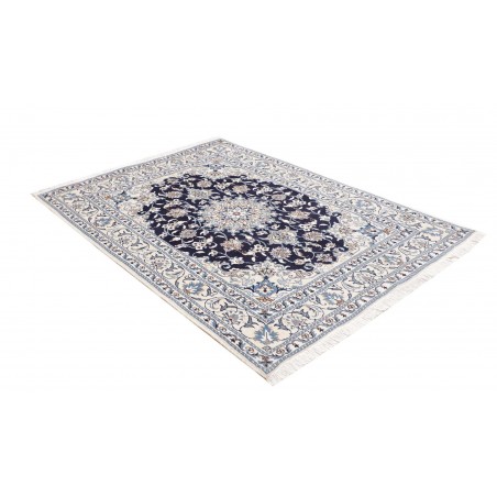 Tappeto Nain Kashmar Persia bianco grigio 147x200