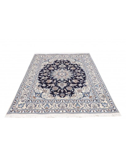 Tappeto Nain Kashmar Persia bianco grigio 147x200