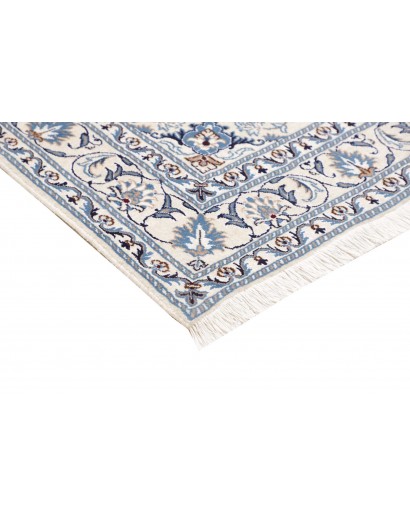 Tappeto Nain Kashmar Persia bianco grigio 147x200