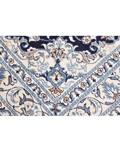 Tappeto Nain Kashmar Persia bianco grigio 147x200