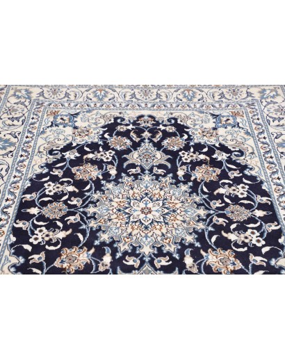 Tappeto Nain Kashmar Persia bianco grigio 147x200