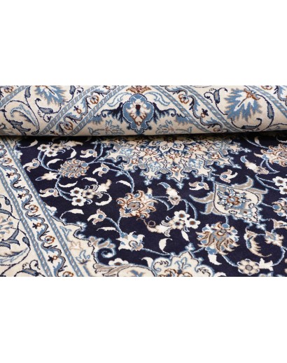 Tappeto Nain Kashmar Persia bianco grigio 147x200
