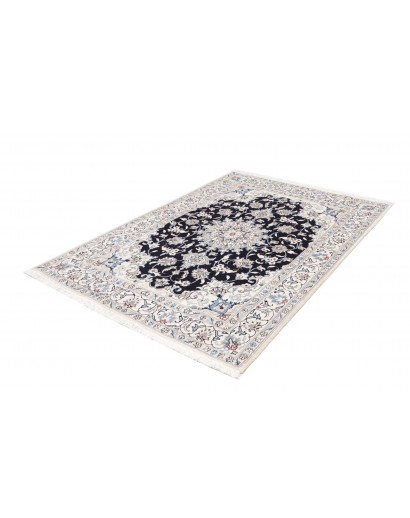 Tappeto Nain Kashmar Persia bianco grigio 145x207