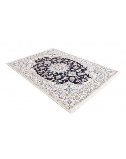 Tappeto Nain Kashmar Persia bianco grigio 145x207
