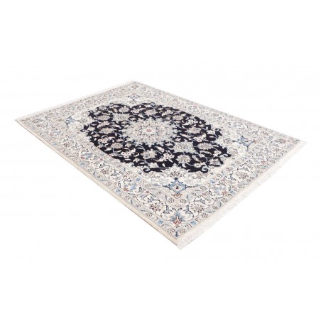 Tappeto Nain Kashmar Persia bianco grigio 145x207