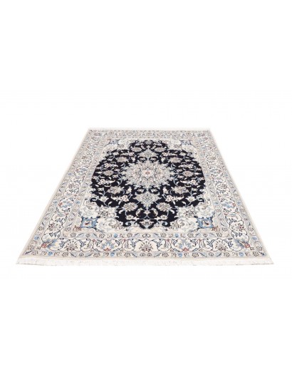 Tappeto Nain Kashmar Persia bianco grigio 145x207