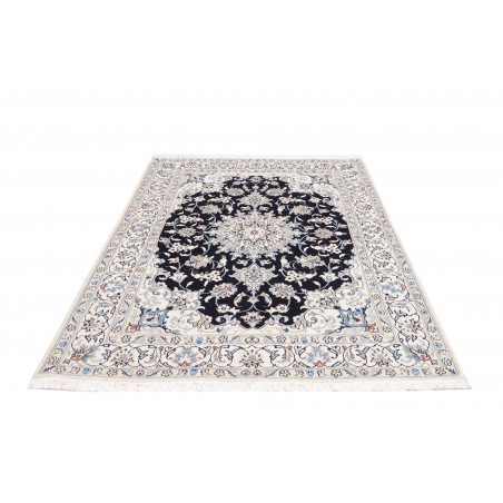 Tappeto Nain Kashmar Persia bianco grigio 145x207