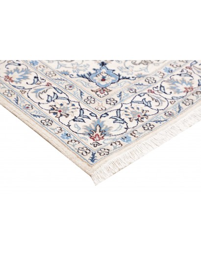 Tappeto Nain Kashmar Persia bianco grigio 145x207