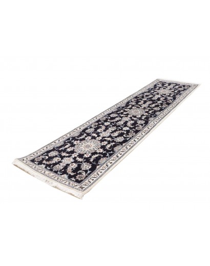 Tappeto Nain Kashmar Persia grigio azzurro 80x290