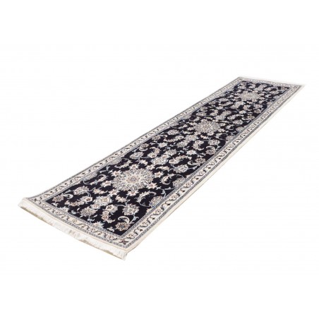 Tappeto Nain Kashmar Persia grigio azzurro 80x290